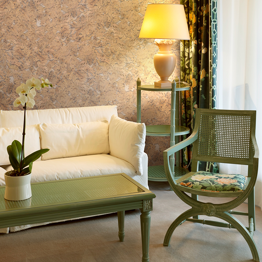 Пробковая стеновая панель Corkstyle Wall Design Monte Cream 600×300×3 фото в интерьере